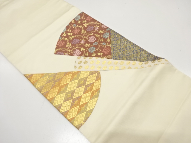 JAPANESE KIMONO / ANTIQUE FUKURO OBI / SILK / WOVEN TRADITIONAL PATTERN